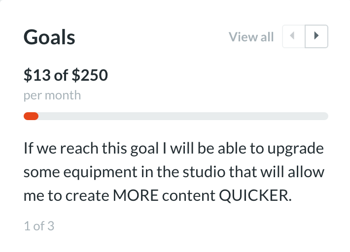 setting up patreon goals