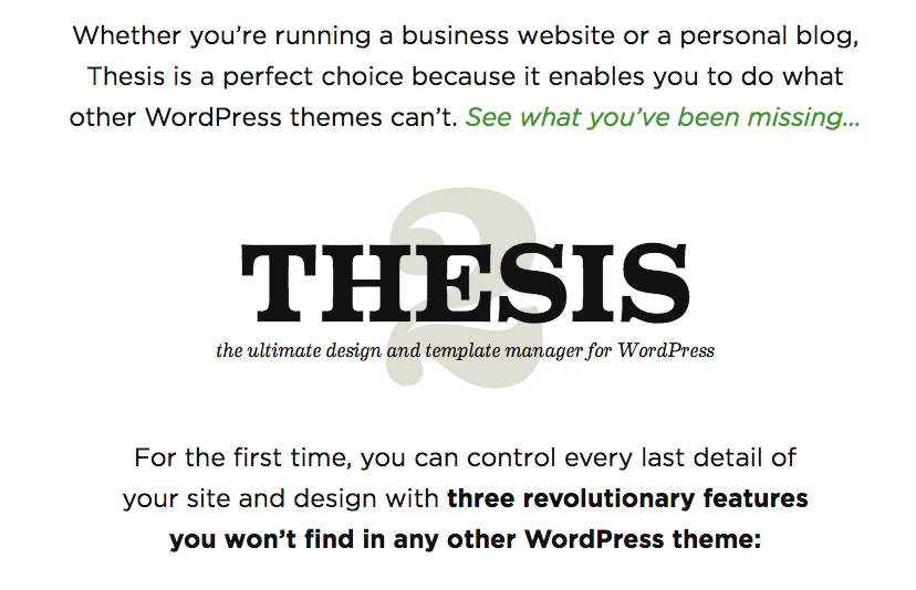 thesis wordpress theme